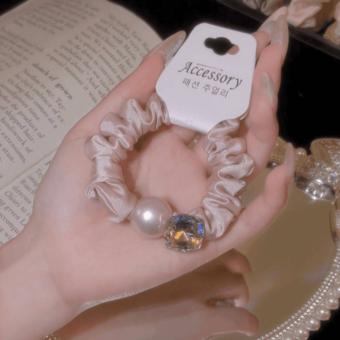Cuerdas de cabello de viento pastoral pequeñas y altos valores faciales, anillo de cabello de intestino grande, sensación de una niña de banda de goma flácida, cuerdas de malla de banda de bola de cabeza