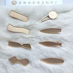 新海洋小鱼小船平夹发夹 中式刺绣宋锦DIY贴皮盘发饰品配件材料厂