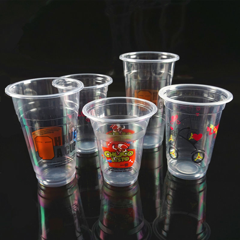 Plastic disposable tea cup, glass, set, cover, straw