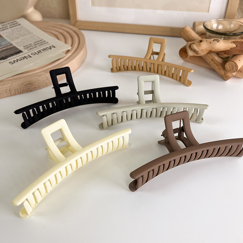 帮手主图-初秋奶咖色发夹女发量多抓夹大号后脑勺鲨鱼夹子头饰网