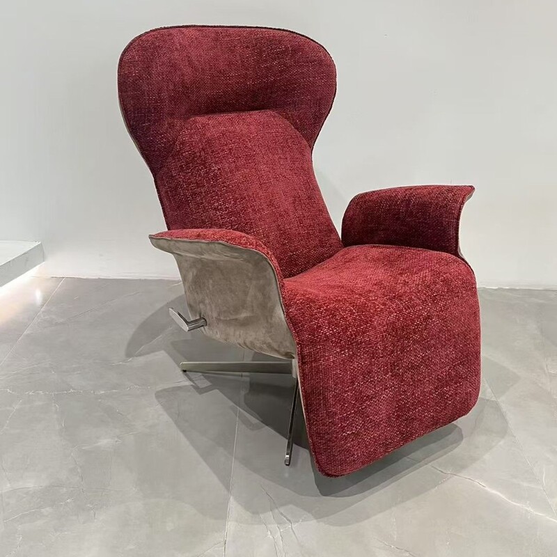 Italian Minimalist Hotel Zero Gravity Leisure Chair Multifunctional Single Sofa Chair Living Room Study Lazy Swivel Lounge Chair