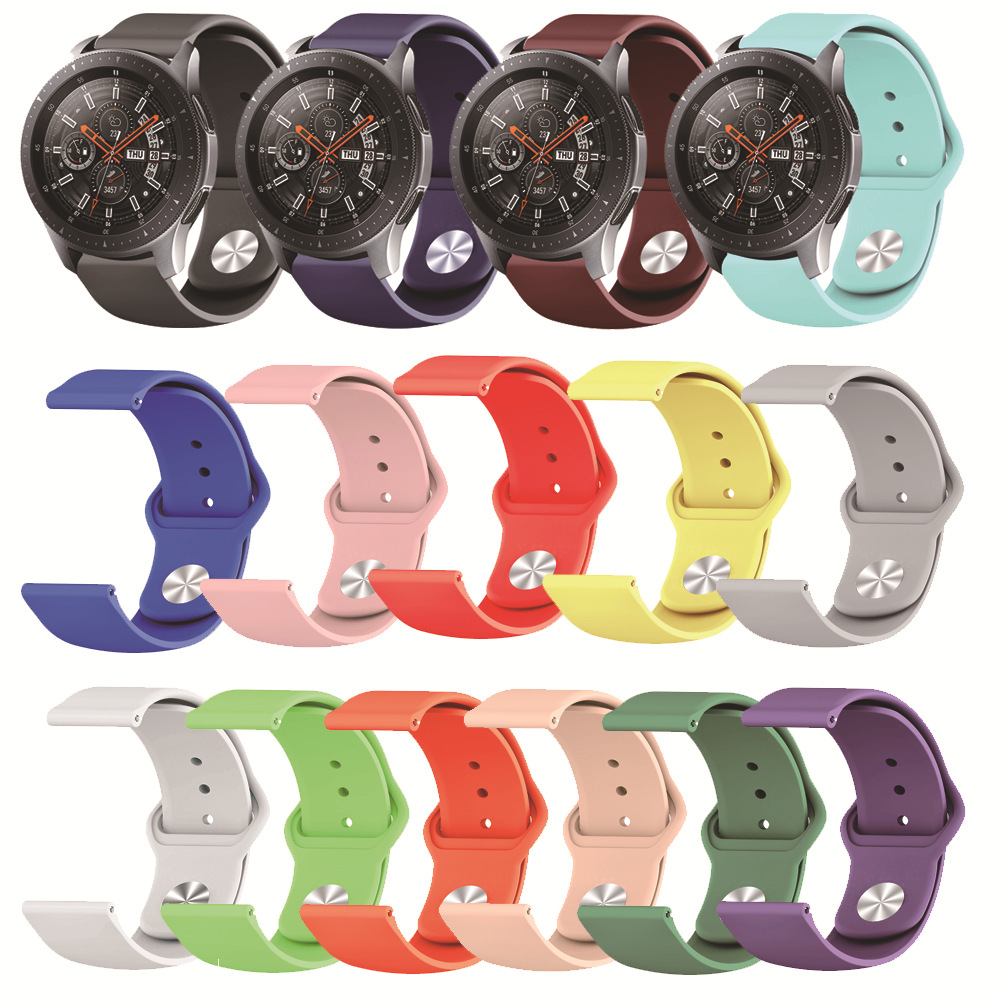 Applicable to Samsung S3 active watch3 huawei gt2 solid color silicone strap smart watch Universal