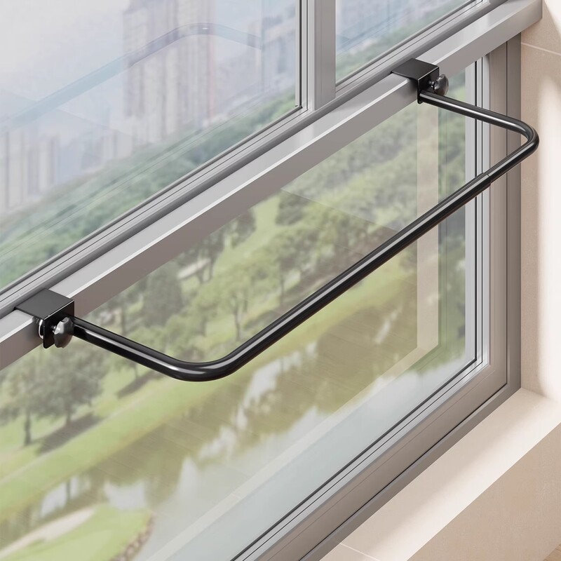 Balcony Clothes Drying Rack, Window Frame Simple Clothes Hanger, No-Drill Retractable Clothes Drying Rod for Hanging on Anti-Theft Windowsills Balcony Clothes Drying Rack, Window Frame Simple Clothes Hanger, No-Drill Retractable Clothes Drying Rod for Hanging on Anti-Theft Windowsills