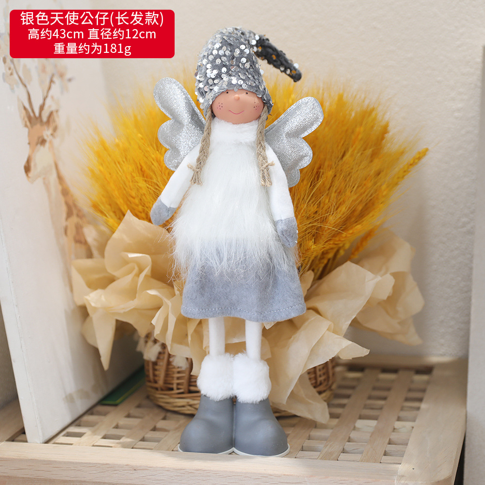 Transfronterizo luminoso Rudolf adornos de Navidad estilo europeo simple muñeca de tela Santa Claus/muñeco de nieve