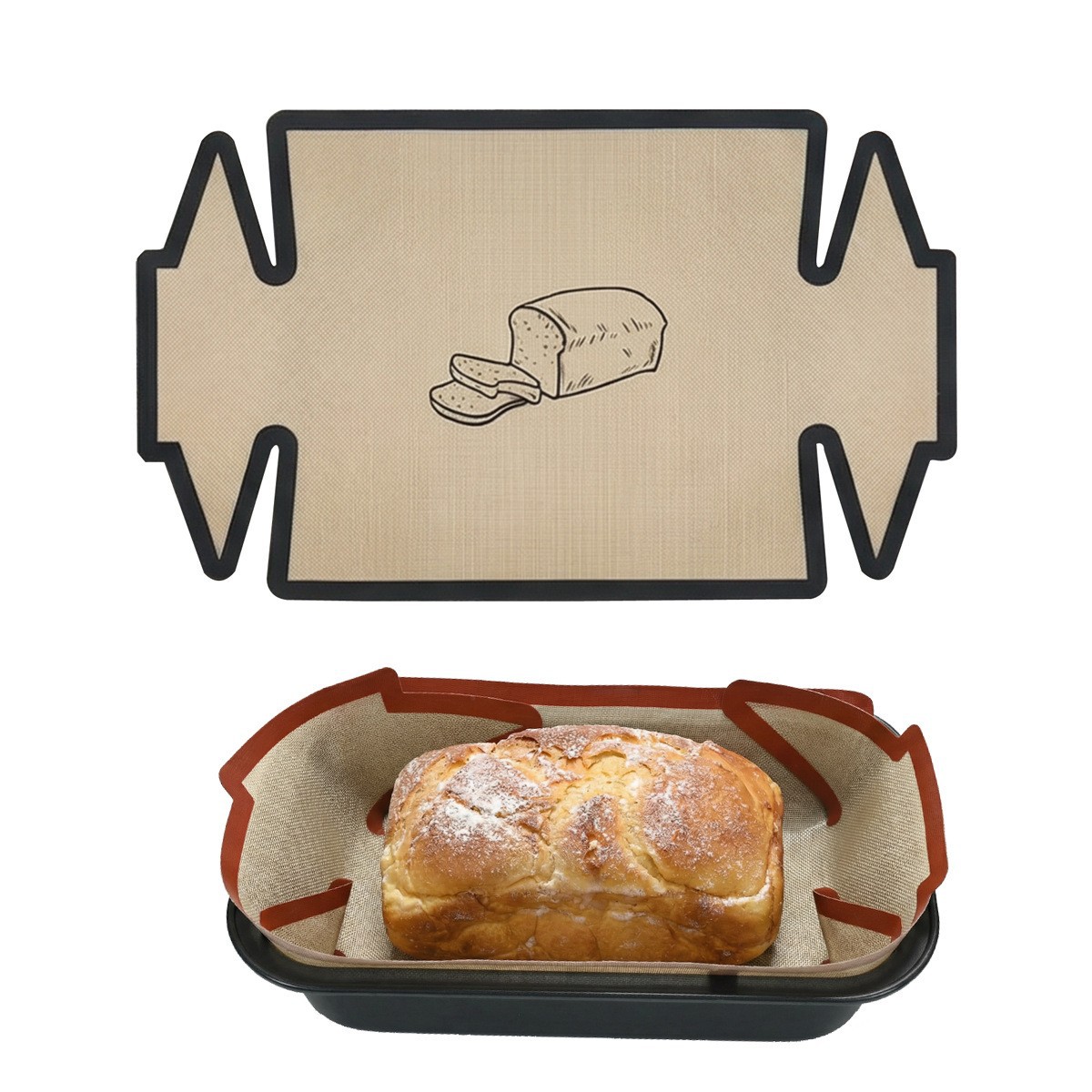 Cross-border toast transfer mat, silicone baking mat, silicone non-stick baking mat, silicone baking mat for European-style bread, non-stick baking mat
