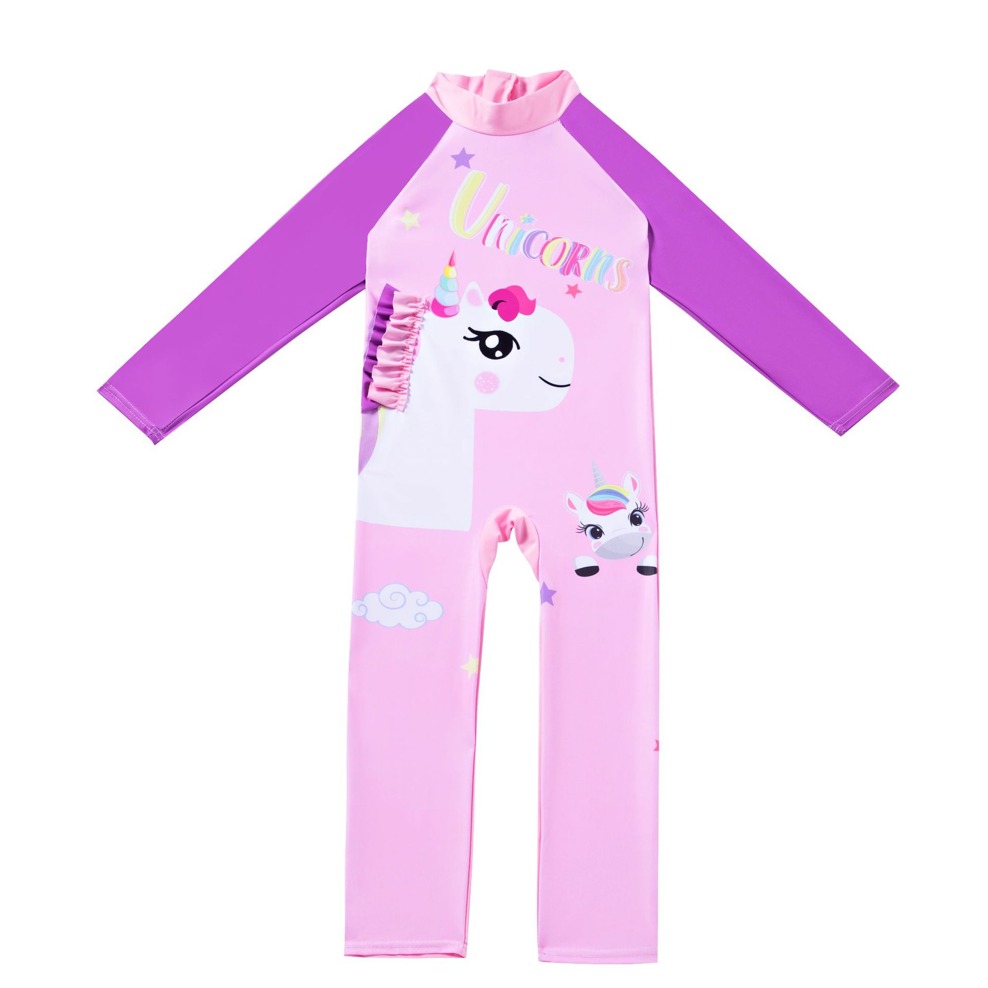 Traje de baño infantil de manga larga de dibujos animados traje de baño de bebé traje de baño de playa de protección solar ropa de surf para niños