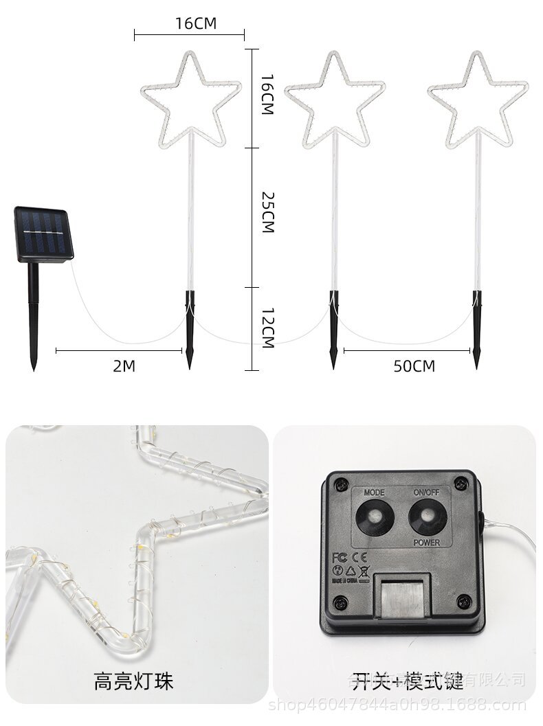 Luces LED Navidad al aire libre inserto luces de dibujos animados luces decorativas solares copo de nieve Santa luz de modelado transfronteriza