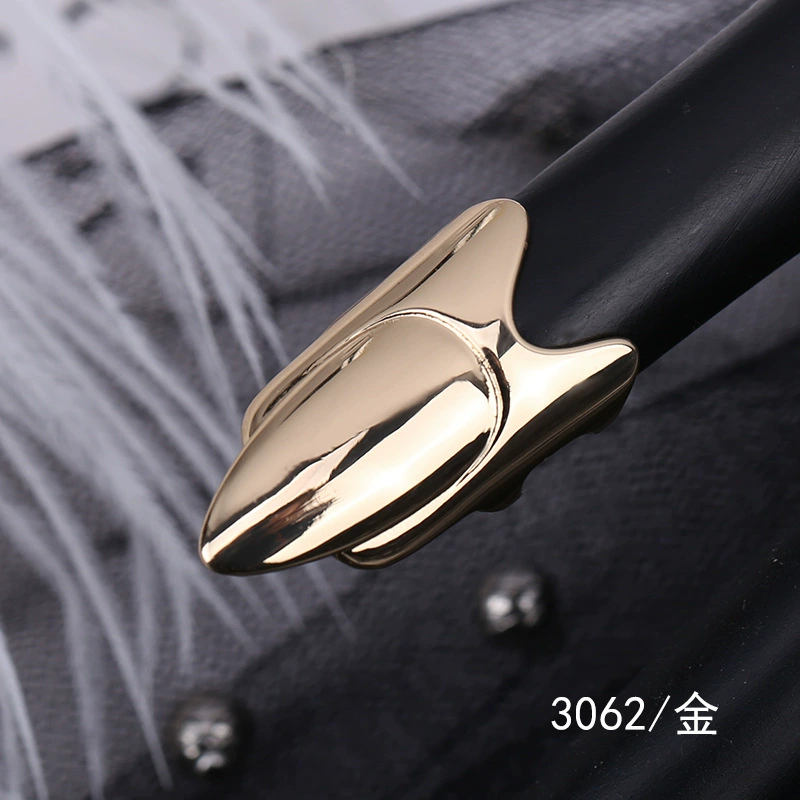 Nail Tip Ring (Kaymen) Adjustable Copper with Micro Zircon Accents, Gold or Platinum Finish