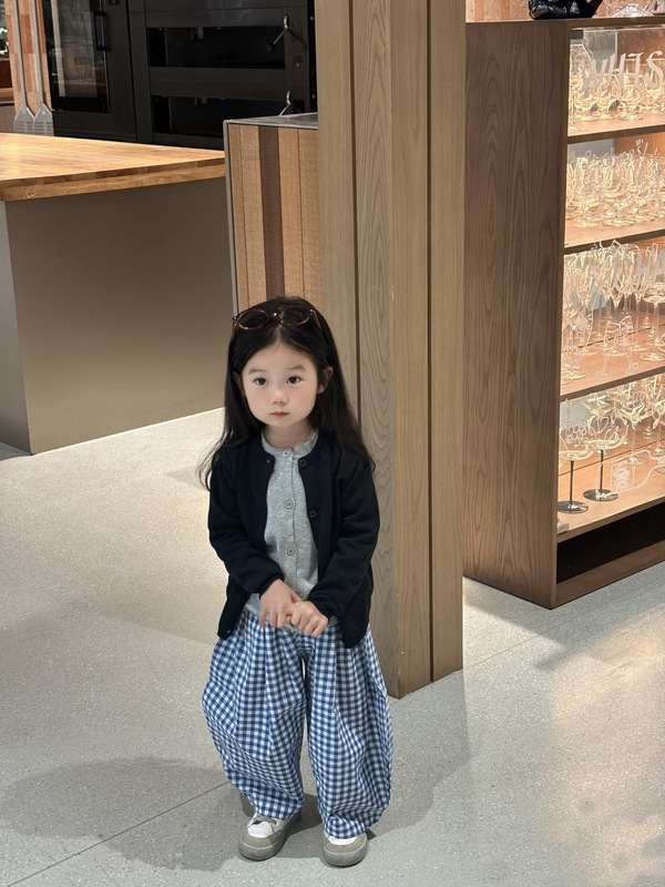韩国童装儿童防蚊裤2025秋装新款中小童时髦格子灯笼裤男女童裤子|undefined