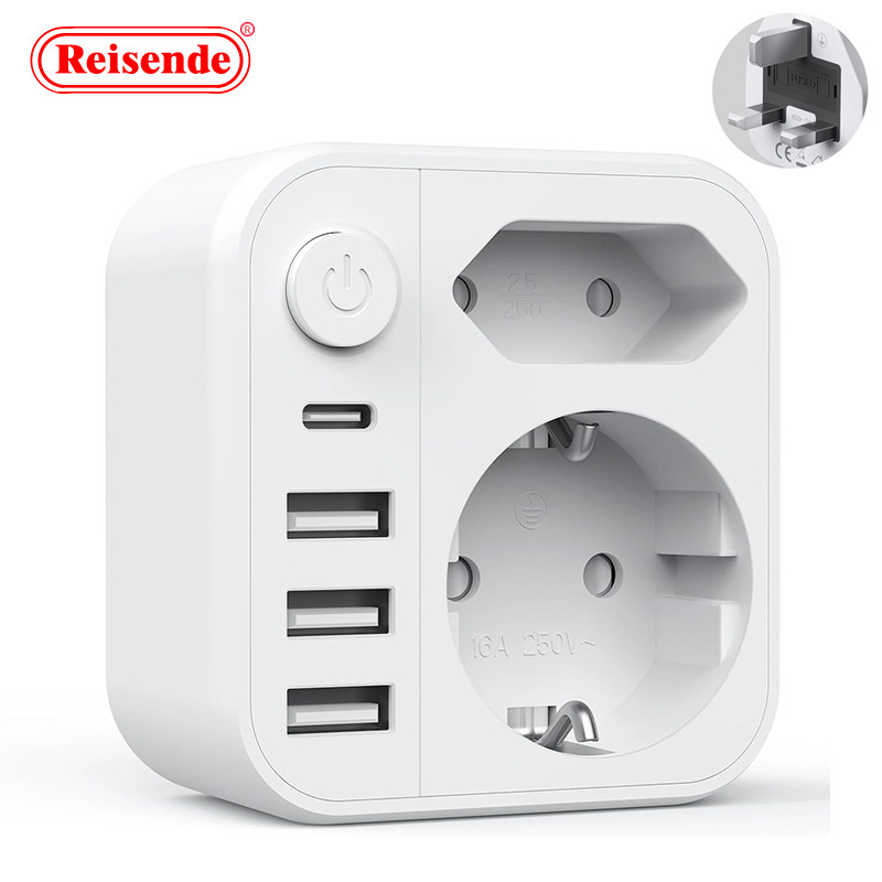 Cross-Border Popular European to British USB Expansion Charging Plug and Socket, European Standard to South Africa, America, Uk, Australia, and Japan Standard Plug