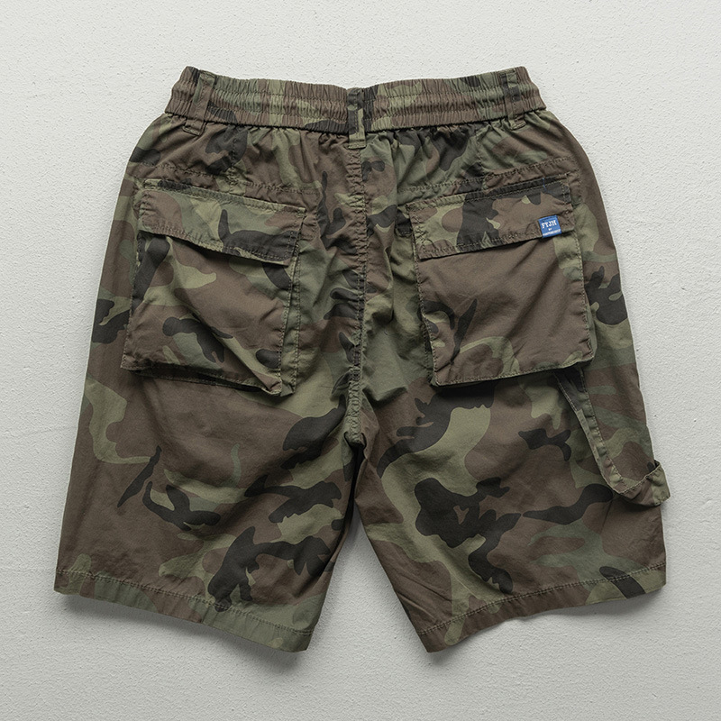 Cross-Border Foreign Trade Summer Thin Camouflage Shorts Men's Japanese Workwear Loose Five-Point Pants Men's Casual Mid-Pants Men
