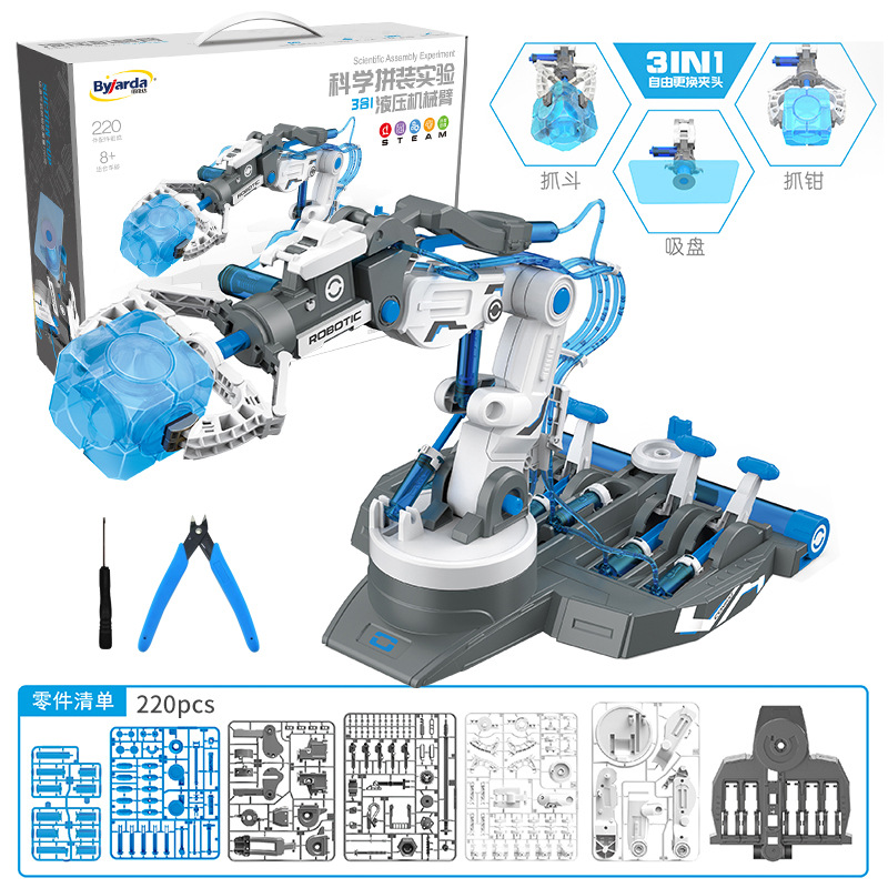 3 in 1 유압 기계 암 [파란색과 흰색] + 펜치 + 드라이버