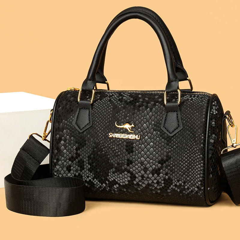 Новая сумка 2025 осень летом высокая текстура женская сумка трансграничная нишевая сумка Бостон сумка простой яркий цвет внешней торговли сумка на плечо