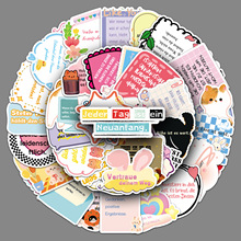 50张德语激励贴纸励志短句正能量文字防水装饰笔记本手机手帐贴纸