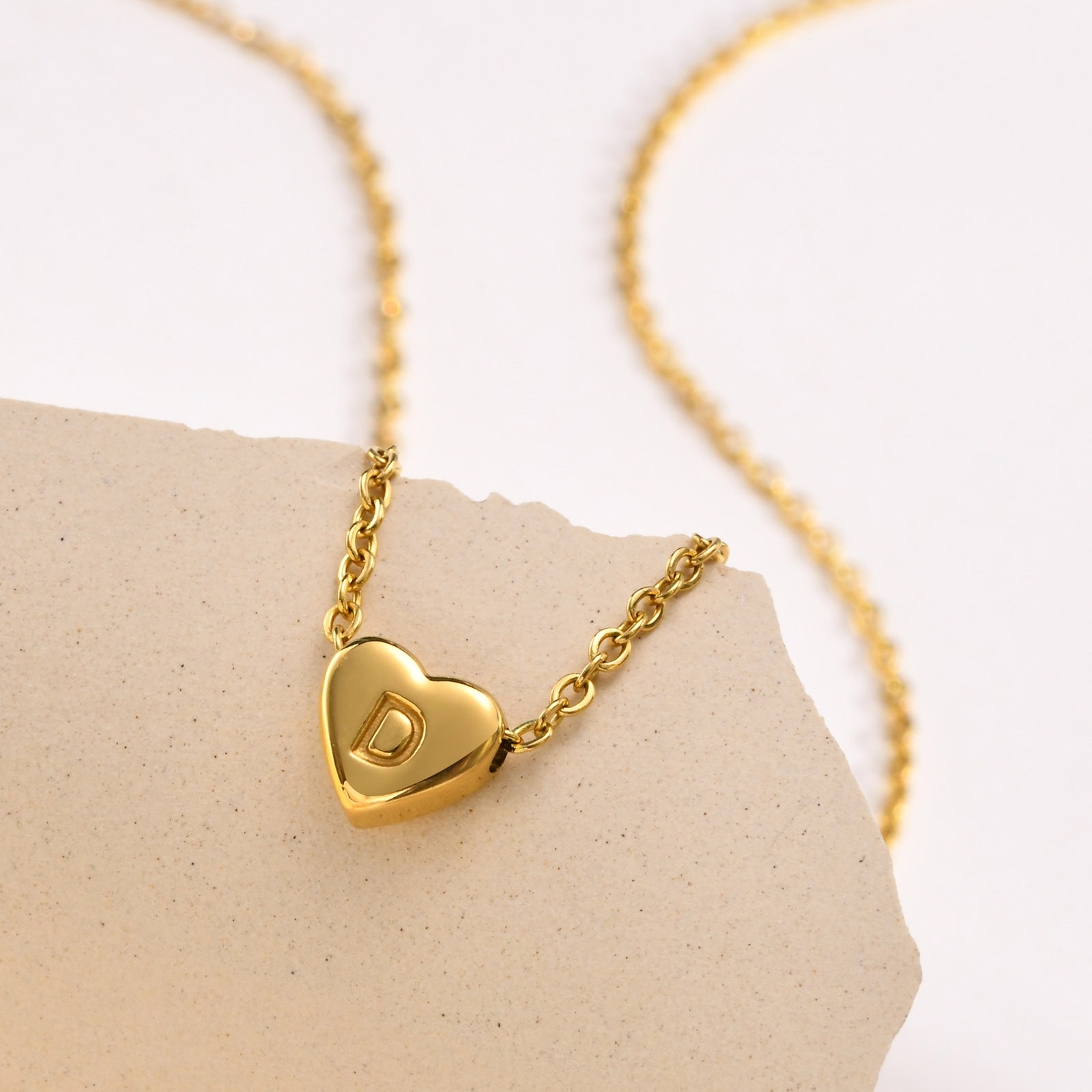 Daily Occasion Simple Style Letter Titanium Steel Plating Pendant Necklace