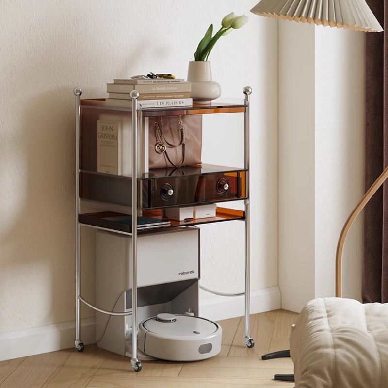 Sweeping Robot Storage Rack Storage Cabinet Ecovacs Cloud Whale Cabinet Removable Living Room Sofa Acrylic Small Side Cabinet