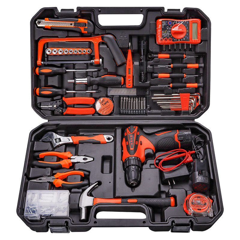 Kit de herramientas manuales de hardware multifuncional caja de herramientas de reparación de carpintería 128 piezas juego de herramientas de reparación juego de regalo