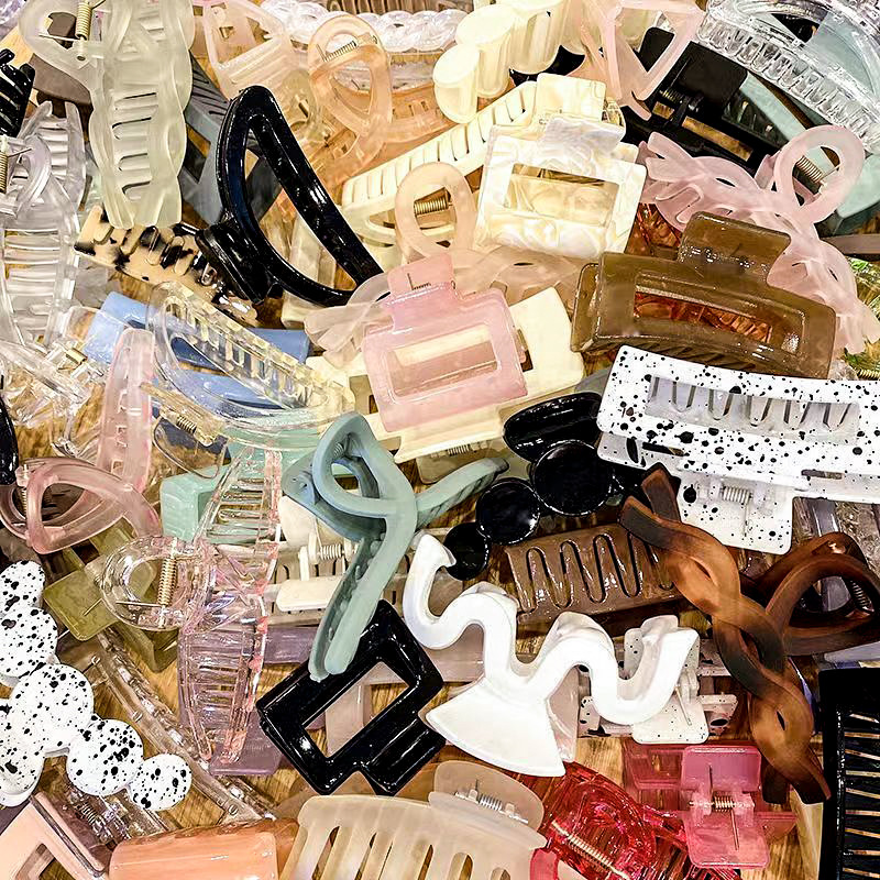 autumn and winter plush shark clip women‘s large hair volume high-grade fur grip acrylic hair volume hairpin headdress