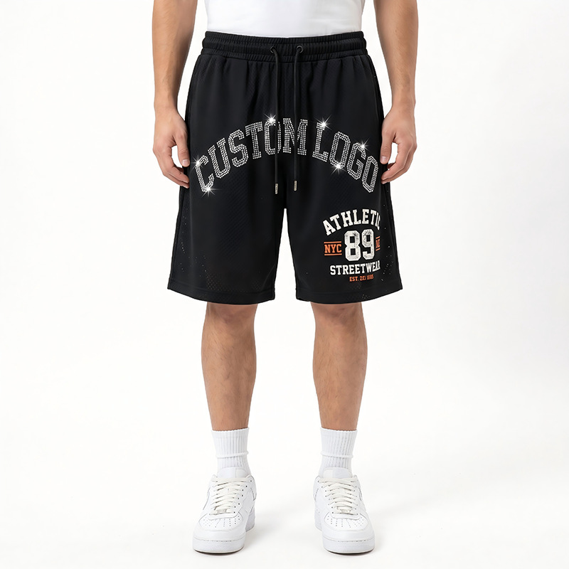 Pantalones de hombre de verano delgados pantalones de malla de sublimación caliente sueltos pantalones casuales de secado rápido pantalones cortos personalizados pantalones de hombre