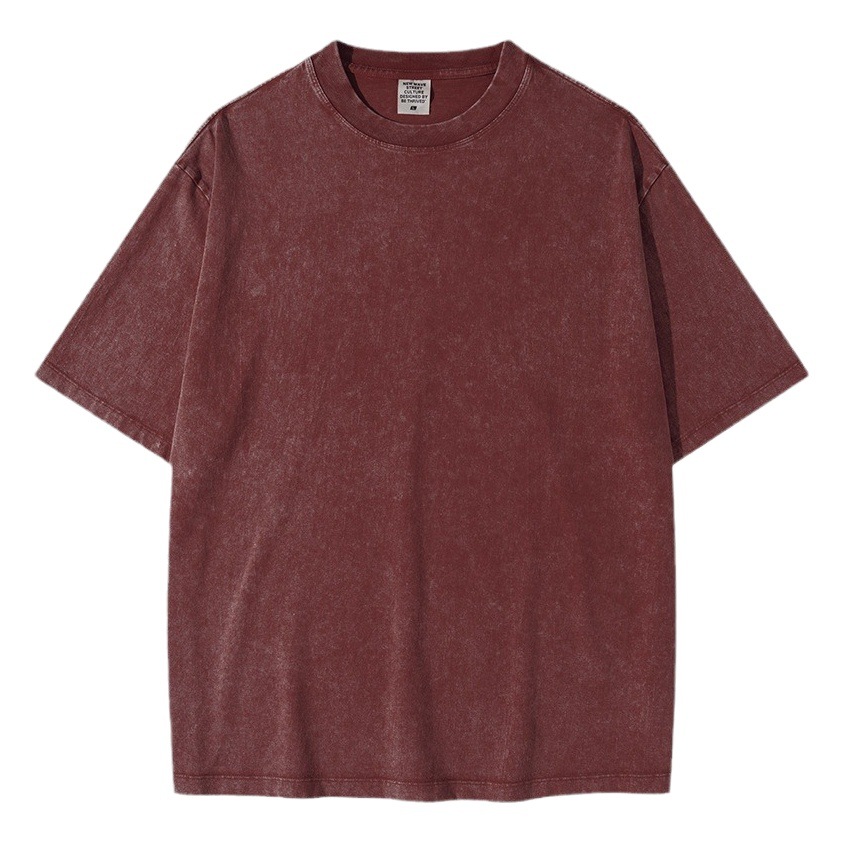 BE ropa para hombres 2025 verano americano adolescente marca de moda pesada cuello pequeño algodón de manga corta suelta camiseta de tendencia masculina