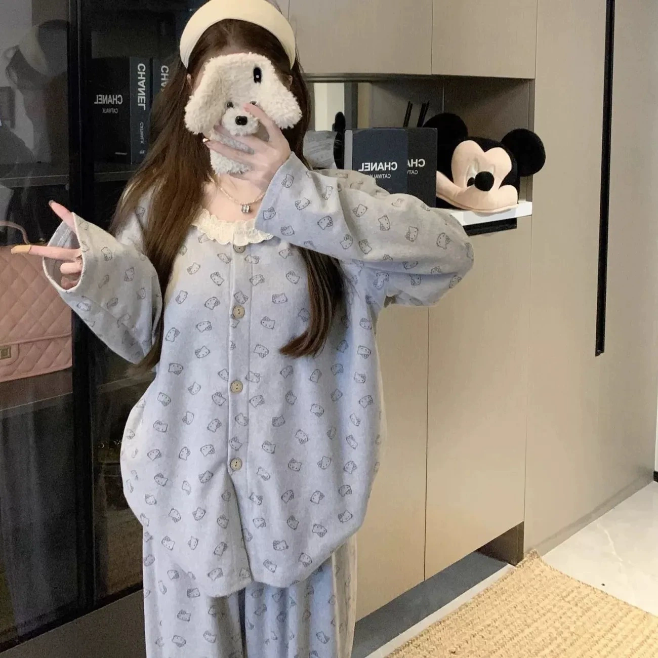 Теплые пижамы женские осенне-зимние, мультяшные, вельветовые, утолщенные, милые, для дома и улицы, комплект