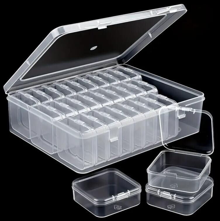 Transparent Storage Box with 30 Small Compartments, Bead Accessories Storage Box, Nail Art Jewelry Organizer Box, Miscellaneous Items Set Box Transparent Storage Box with 30 Small Compartments, Bead Accessories Storage Box, Nail Art Jewelry Organizer Box, Miscellaneous Items Set Box