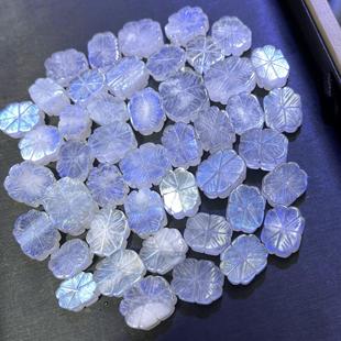 Factory New Explosions Blue Moonstone Snowflake Pendant Strong Light Moonstone Necklace Pendant Raw Material Hand-carved