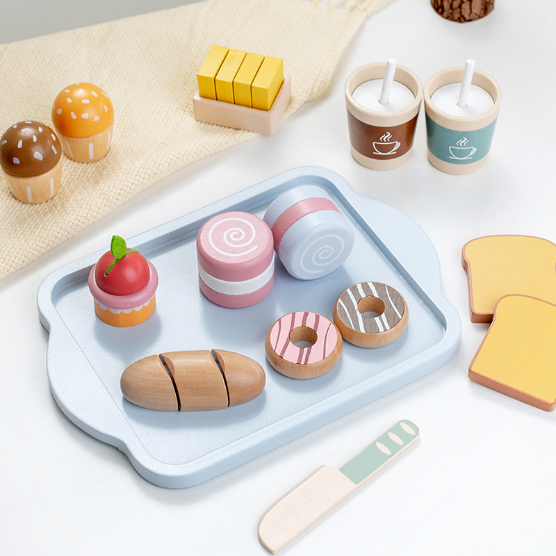 Juegos de cocina de juegos de simulación para niños Breakfast Breakfast Milk Juegos de rol para bebés Juguetes de madera transfronterizos image 7