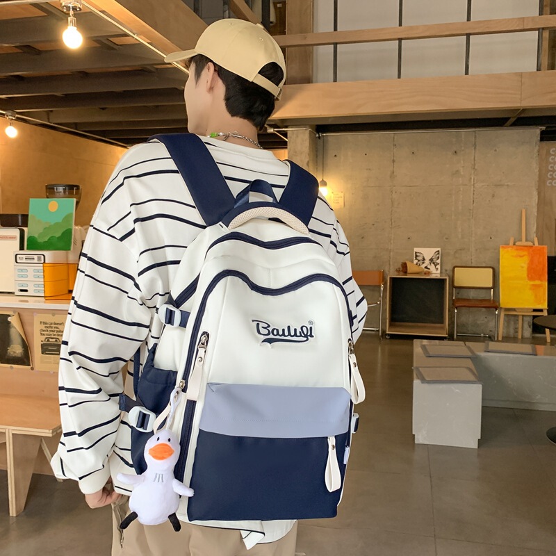 Schoolbags for Male College Students, Junior High School Students, High School Students, Large-Capacity Burden-Reducing Backpacks, Girls' Middle School Students' Backpacks, Breathable and Burden-Reducing Backpacks