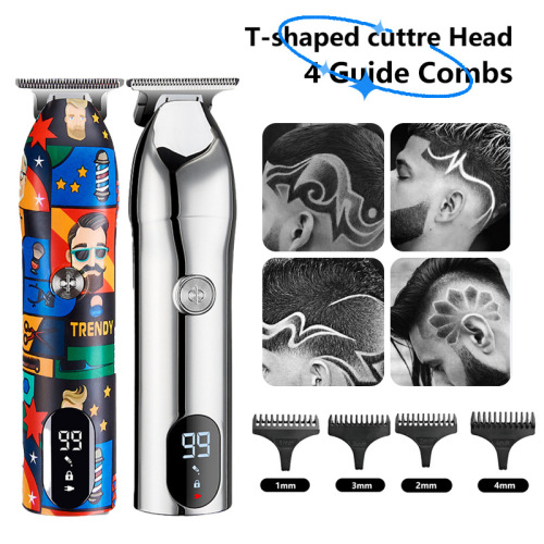 Vintage Carving Men's Cross-border Electric Hair Cutter Oil Hair Trimmer Razor Electric Rechargeable Hair Cutter Digital Hair Trimmer