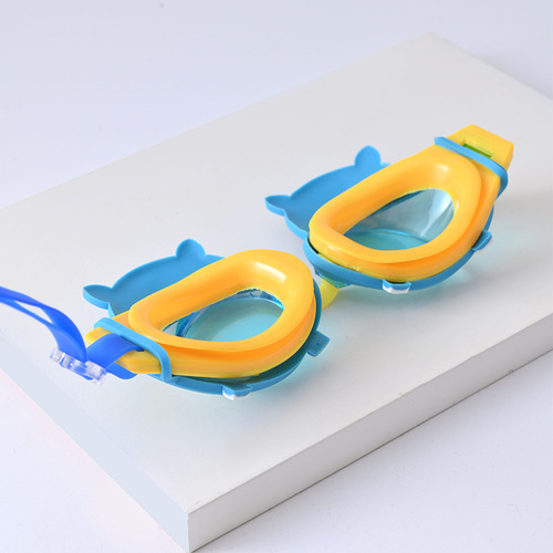 Children's Swim Goggles Cartoon Unisex Swimming Goggles Waterproof Anti-Fog High Definition Large Frame Diving Goggles Swim Gear