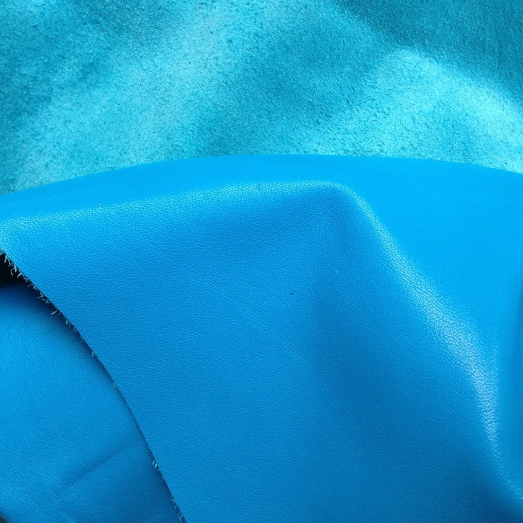 皮革皮料 牛皮面料 头层牛皮 纳帕皮  蓝色