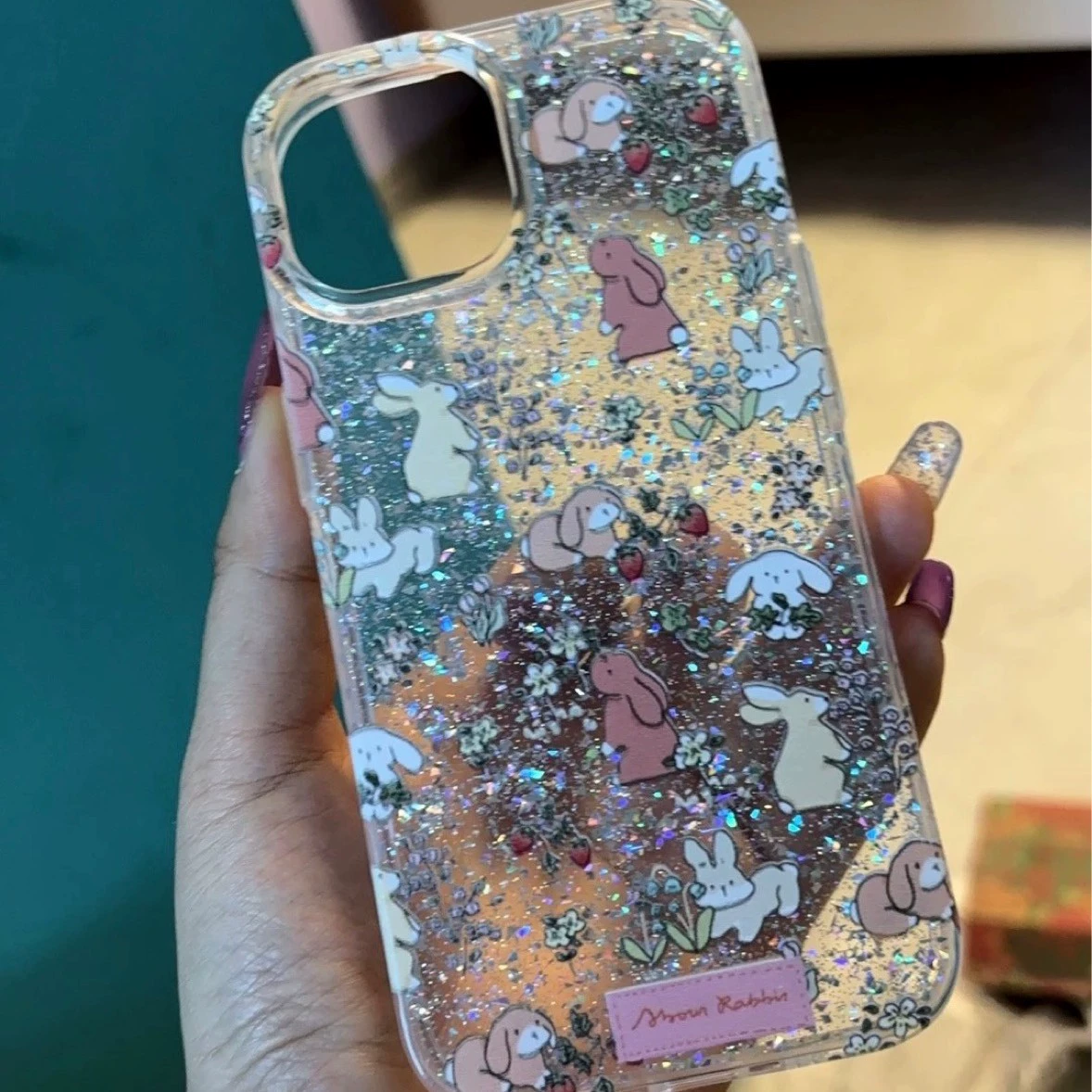 Apple, кролик, чехол для телефона, совместимый iPhone 14 Pro, 16промакс, iPhone, 15, цветочный, 12/11