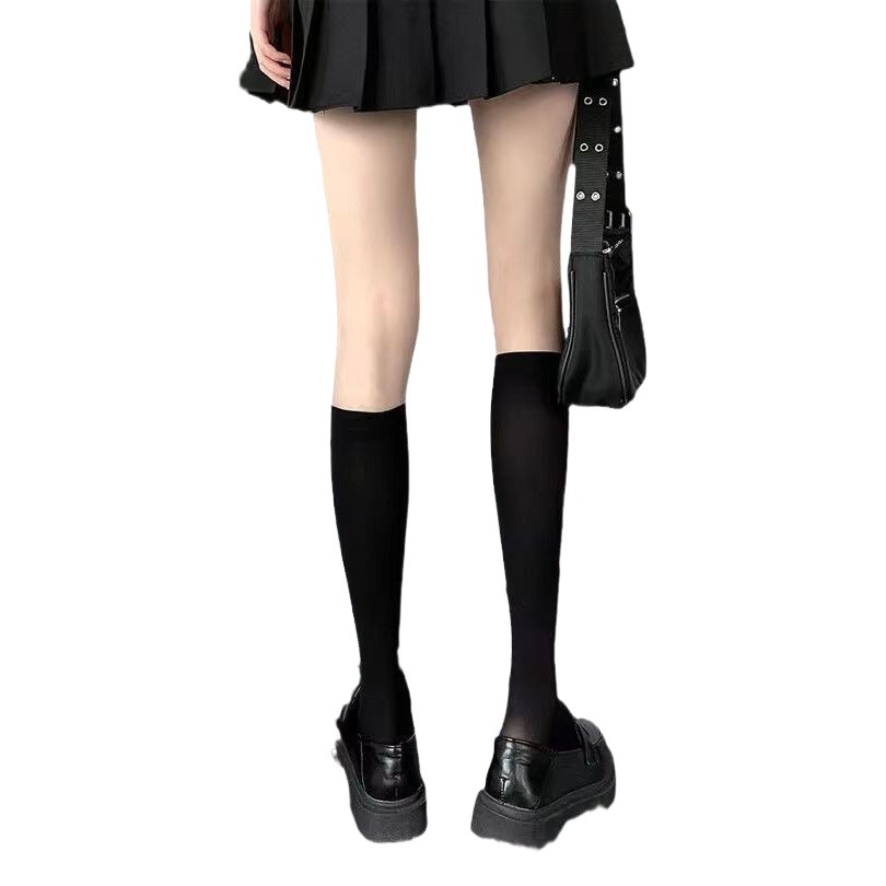 Black jk socks women's spring and summer mid-calf socks thin long over-the-knee socks Zhuji White slimming calf socks wholesale