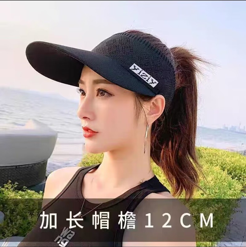 新しい夏用通気性のある空頂の大きなつばの日よけ帽子、スポーツやランニングに必須の日よけ帽子|undefined