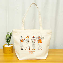 厂家批发简约休闲帆布包手提购物袋企业宣传印刷logo图案帆布袋