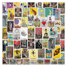 50张跨境热卖塔罗牌涂鸦贴纸 装水杯行李箱手机壳书桌电脑贴画批