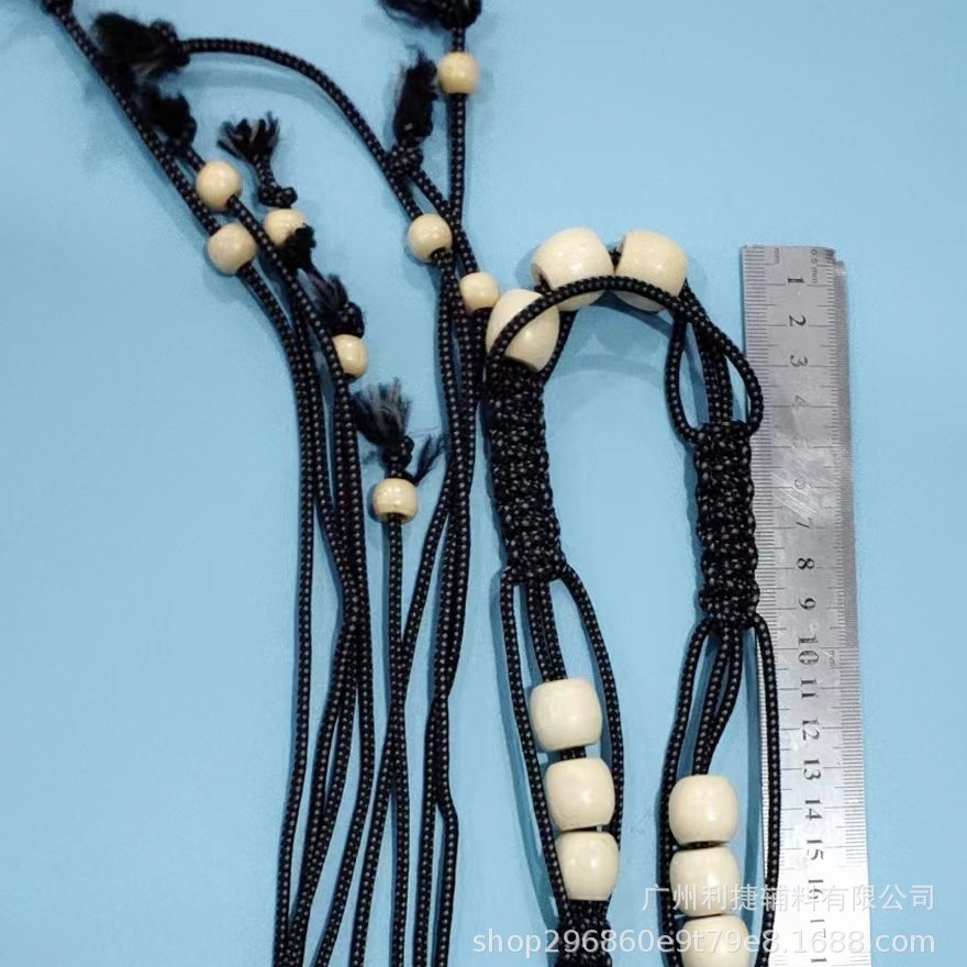 2022年7月份新品时尚手工腰带 木珠编织 贝壳手工穿线 夜光线编织