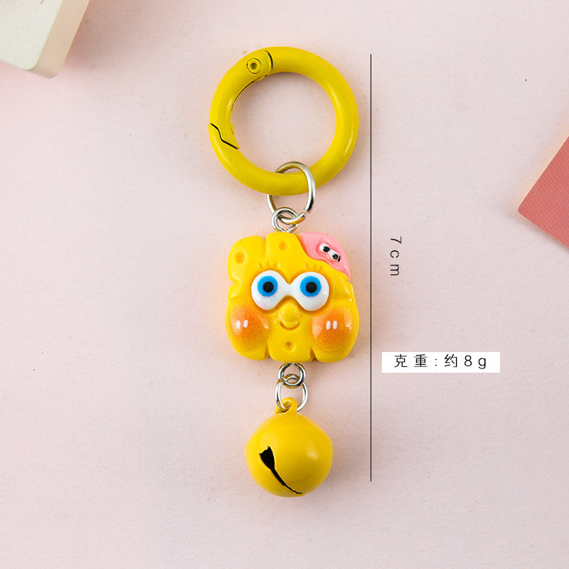 Personalizado de fábrica nuevo pequeño libro rojo con el mismo párrafo Bob Esponja Pai Daxing llavero colgante de resina de dibujos animados al por mayor