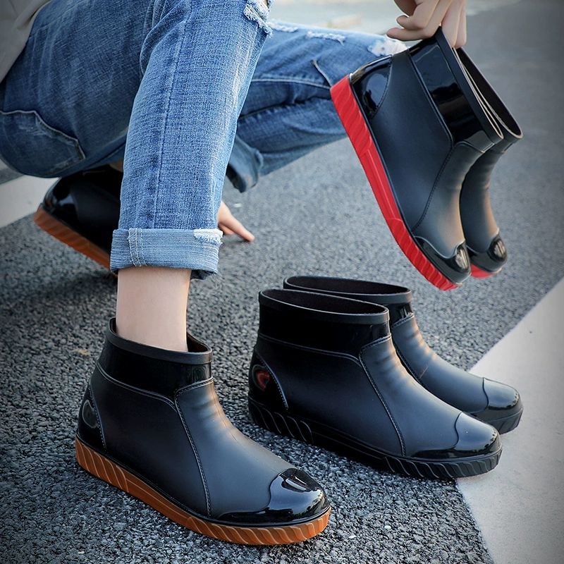 Прямые поставки с фабрики, защитная обувь для работы на строительной площадке, резиновые сапоги с низким верхом, Мужская модная верхняя одежда, нескользящая, износостойкая кухня с низким верхом