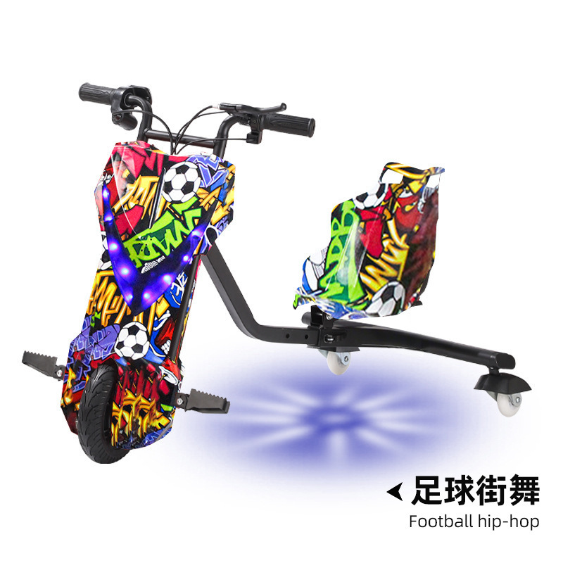 Coche de Derrape de Tres Ruedas para Niños, Amortiguador de Impactos, Coche de Equilibrio para Exteriores, Coche de Derrape Eléctrico para Puestos Callejeros, Scooter