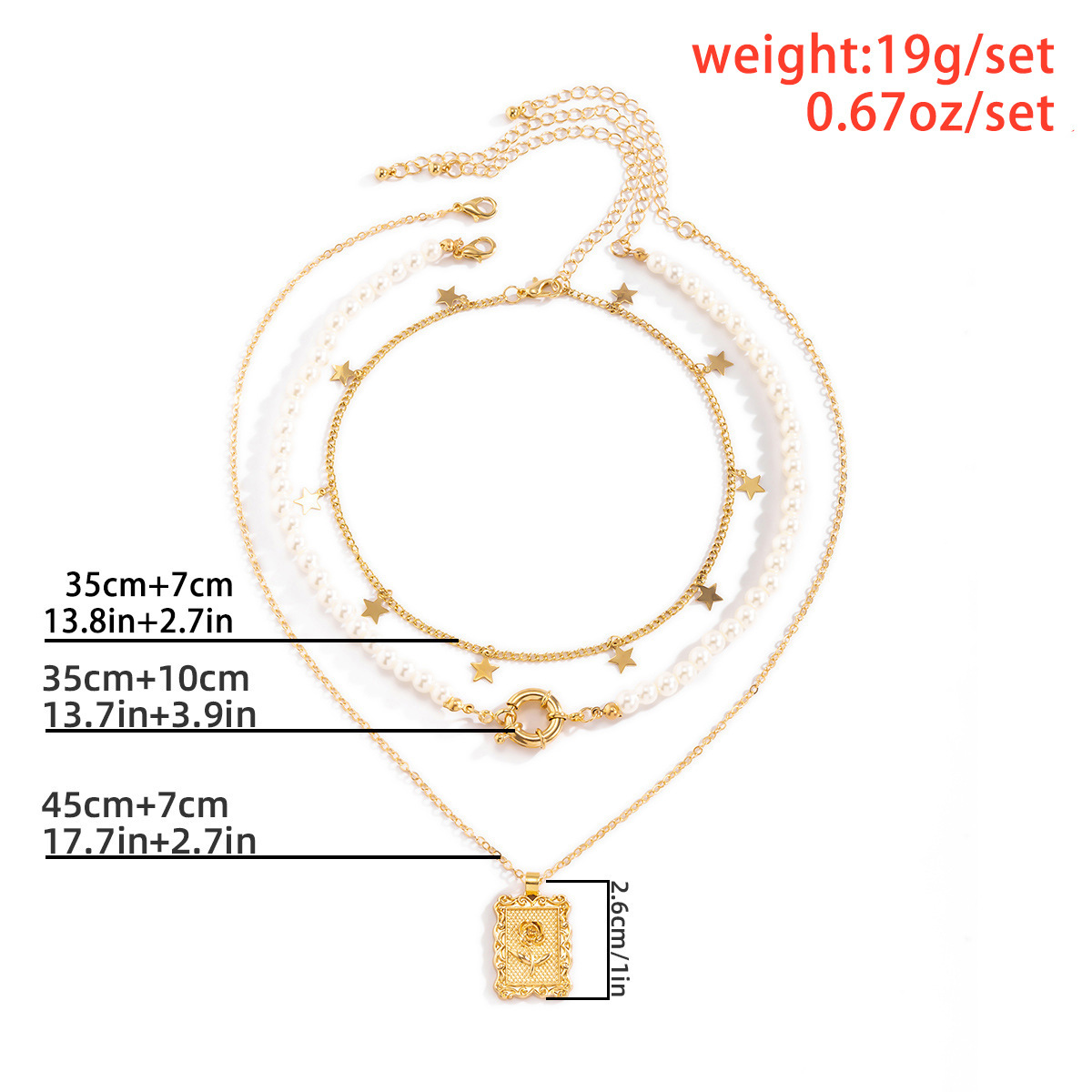 Collier avec pendentif en forme d'étoile en perles et perles artificielles de style métal_voghion.com