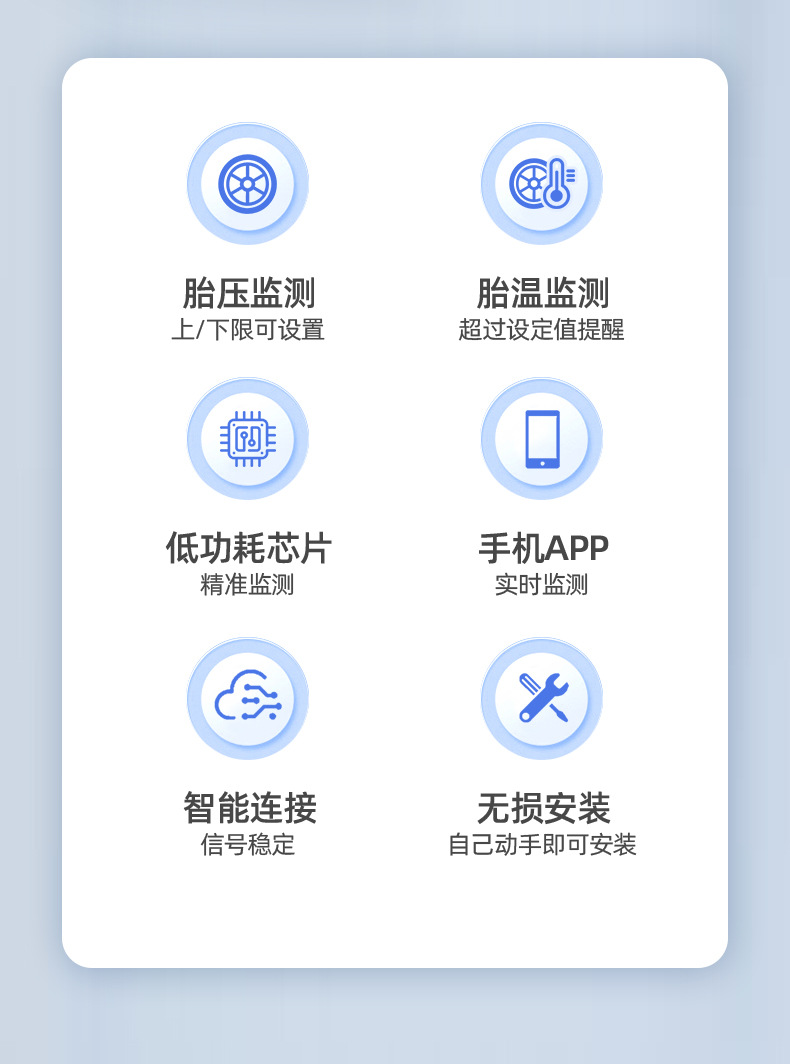 Tire Pressure Monitoring Sensor Bluetooth Version Electric Vehicle Motorcycle Tire Pressure Monitoring Cap External Universal High-Precision Wireless