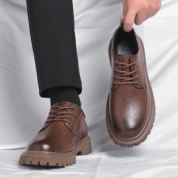 Retro casual low men's shoes platform English style