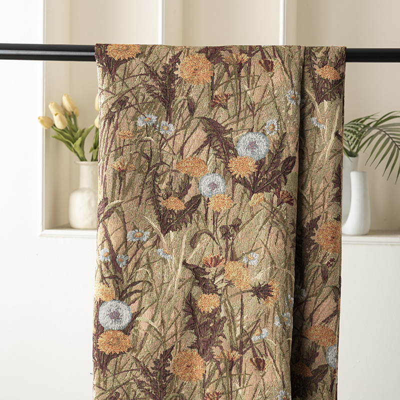 タンポポのテーブルクロスのポリエステル綿の色の織物のジャカードの布の厚い装飾の布の服のカーテンの生地のジャカードの布地の卸売り|undefined