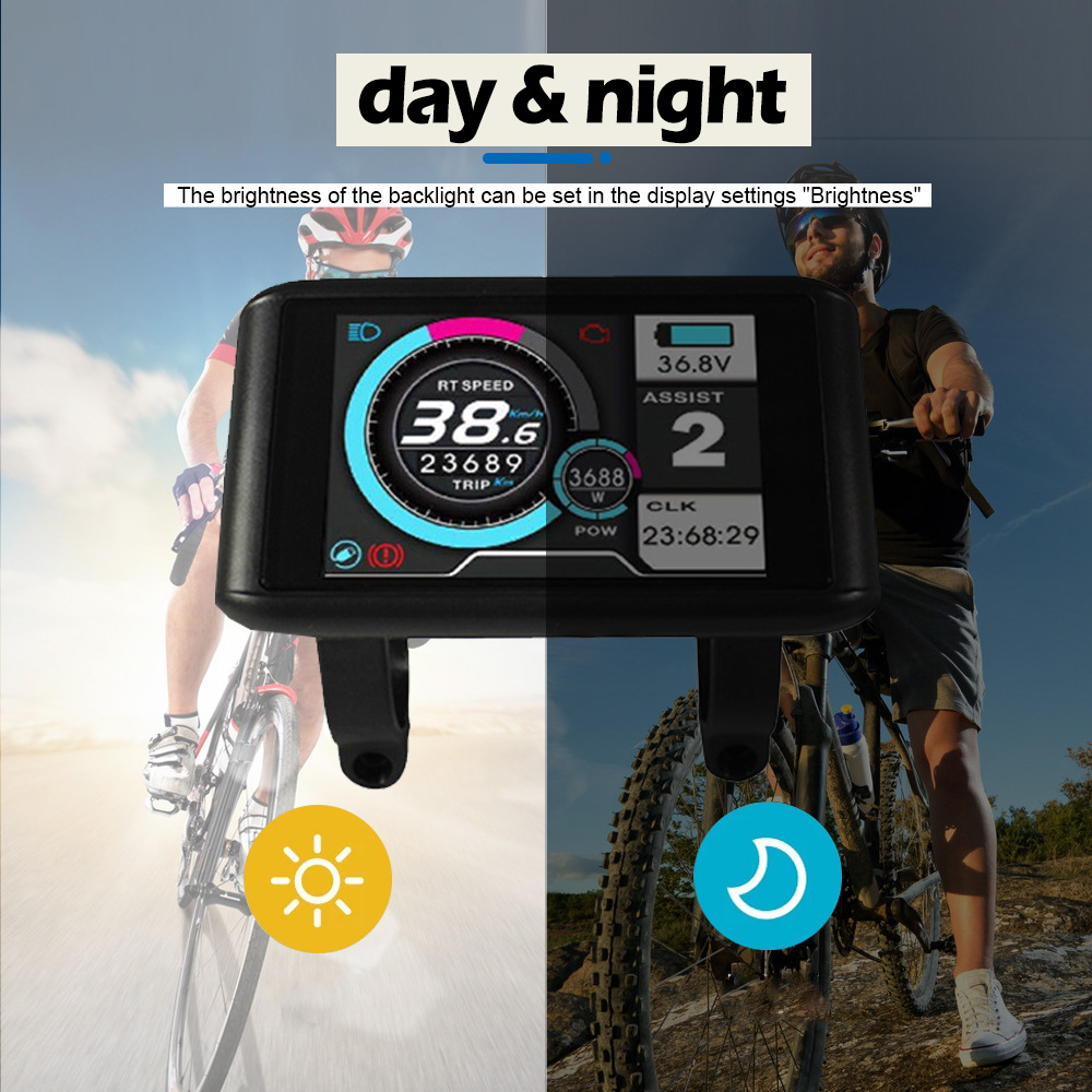 Bicycle lithium accessories UKC1 color display 36V 48V 60V 72V compatible 52V waterproof connector