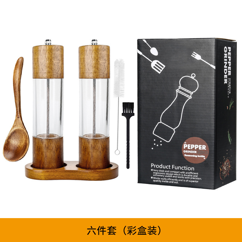 アクリル胡椒研磨器手動現磨胡椒粉塩神器海塩サンショウ黒胡椒粒研磨瓶|undefined