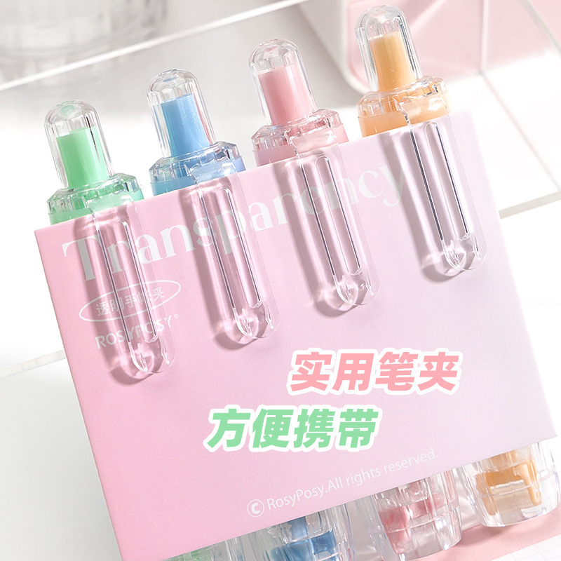 Presione el punto de movimiento dispensador de pegamento transparente de doble cara de gran capacidad de cinta adhesiva especial para cuentas de mano en bolígrafo dispensador DIY de alto valor facial