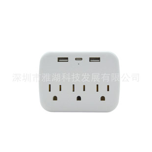 Foreign Trade Us Standard Adapter Socket with Multiple Outlets and USB Ports, Wired Multi-Hole Power Strip with Surge Protection