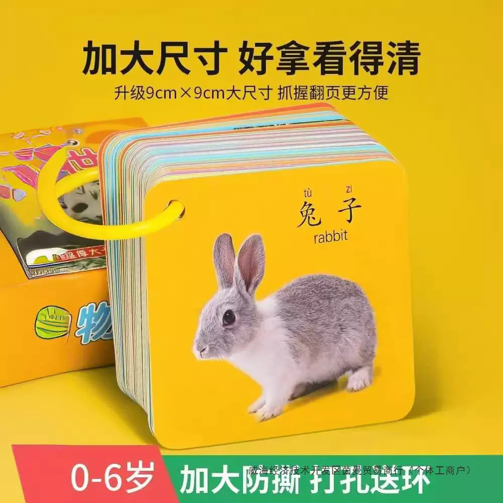 动物卡片早教启蒙书认知婴幼儿宝宝儿童识字看图识物玩具水果